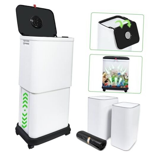 3 Pack Kitchen Trash Can with Lid Trash Can for Home Office 13 Gallon Grey