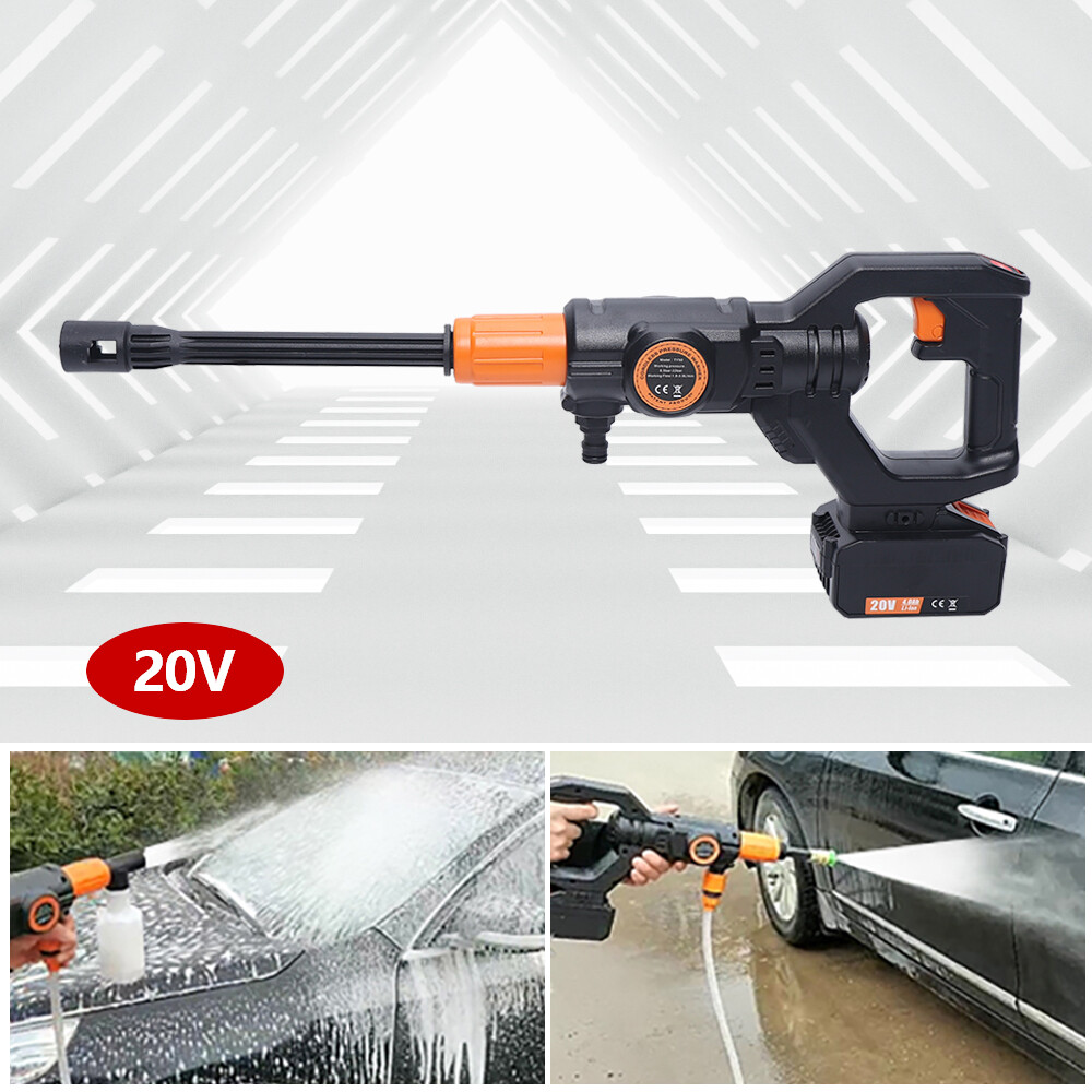 20V Portable Pressure Washer Gun Cordless Power Washer 5-In-1 Spray Nozzle