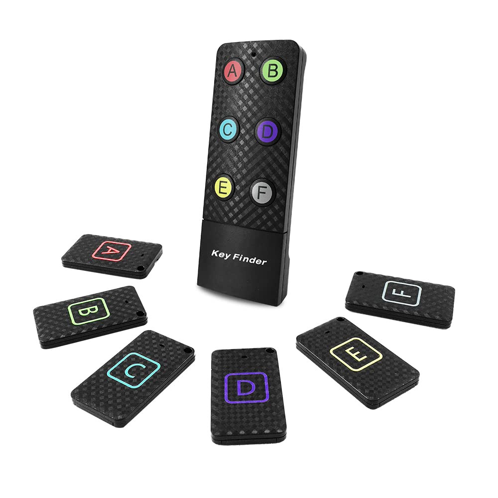 Key Finder with 6 Receivers & 1 Remote | Wireless RF Item Locator for Keys, Wallets & More | Easy Long-Range Tracking Solution
