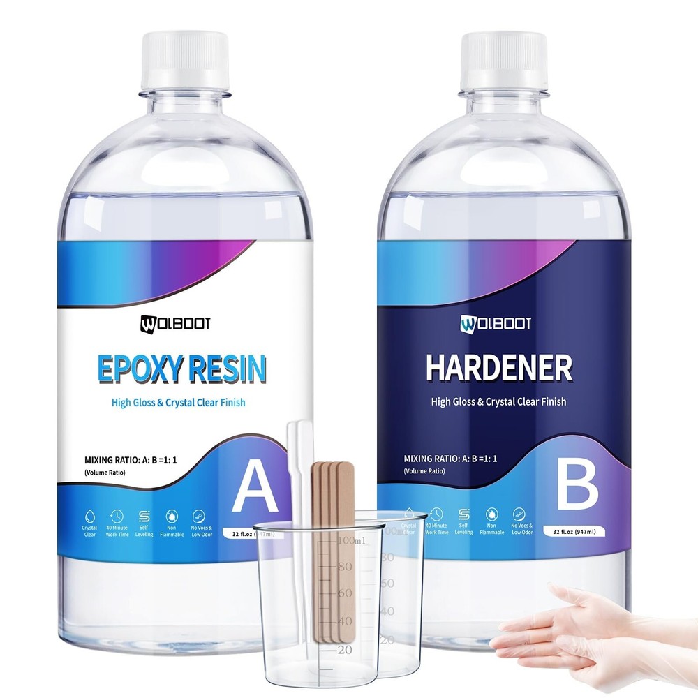 Crystal Clear 64OZ Epoxy Resin Kit for Crafts and DIY Projects