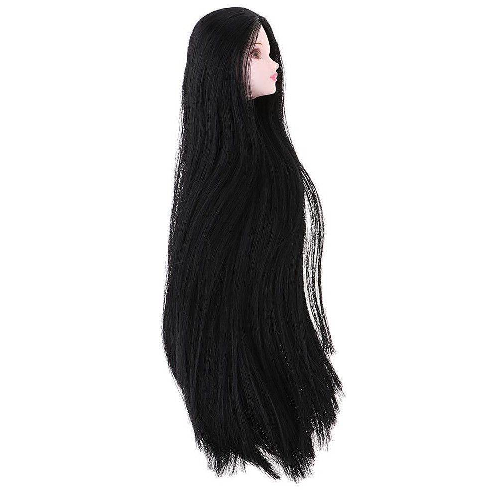 1/6 Head Sculpt Facial Long Hair Doll Custom Replacement