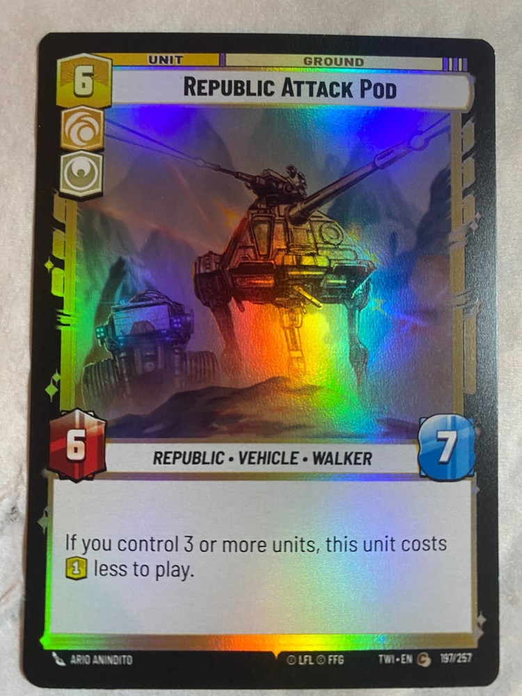 STAR WARS UNLIMITED TCG ToR REPUBLIC ATTACK POD Foil Card NM