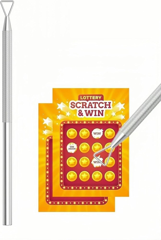 Metal Lottery Scratcher Tool for Lotto Tickets & Labels