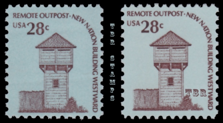 1604 1604v Fort Nisqually 28c Americana Shiny & Dull Gum Set of 2 MNH - Buy Now-image