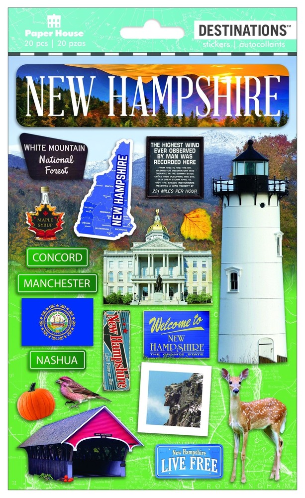New Hampshire Travel Decals 3-Pack 2D Stickers  