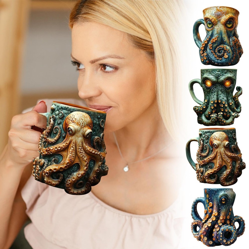 Cthulhu-Inspired Pirate Tankard Medieval Pirate Viking Beer Cup 3D OctopusKraken