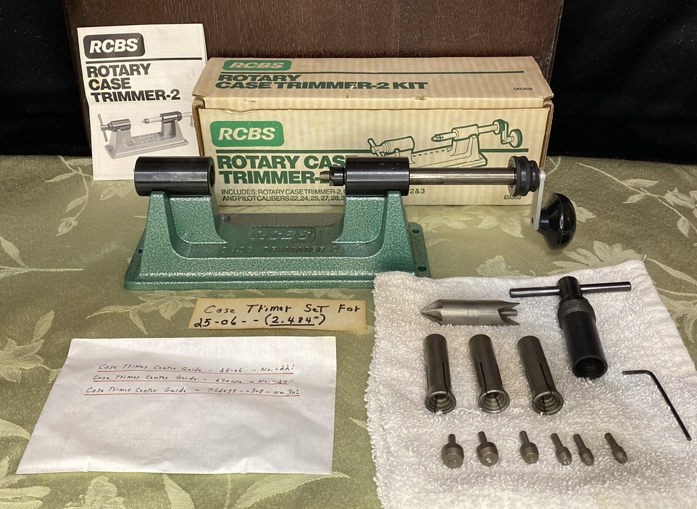RCBS Rotary Case Trimmer -2 Kit With 7 Pilots, 3 Collets, Set For 25-06 (2.484”)