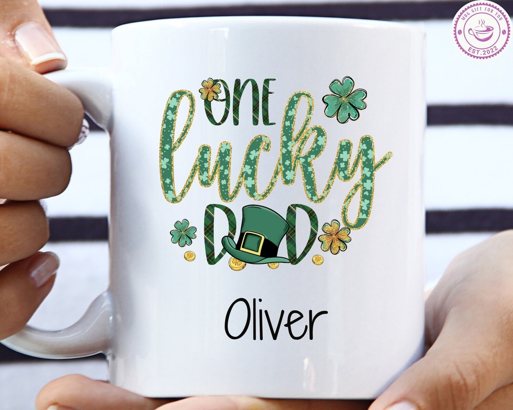 Personalized St Patricks Day Shamrock Mug Irish Gift Lucky Charm