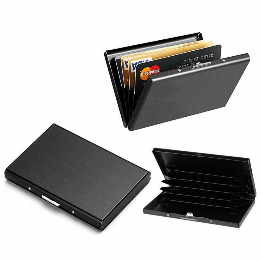 Credit Card ID Holder Slim Money Travel Wallet Men Stainless Steel RFID Blocking-image