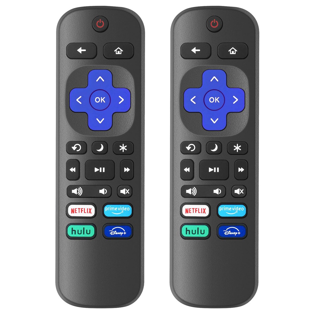 2 Pack Roku Smart TV Replacement IR Remotes for TCL and HiSense Models