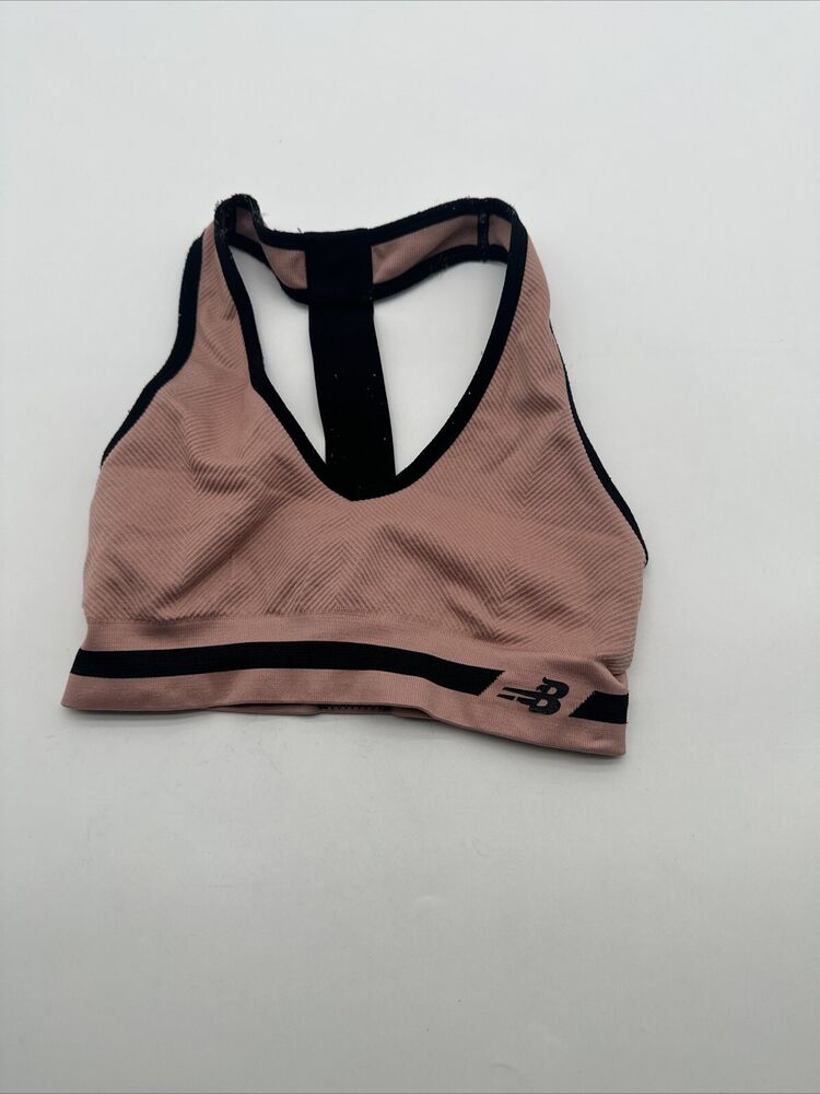 New Balance Sports Bra Women Small Pink Logo ..#20119