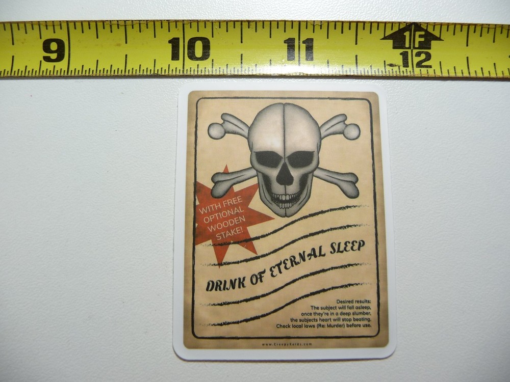 DRINK ETERNAL SLEEP DECAL STICKER WITCHCRAFT POTION SPELL WITCH GOTH LABEL FUNNY