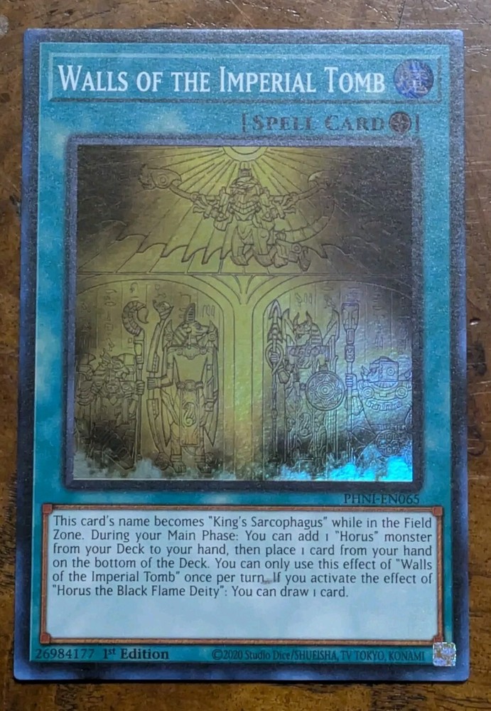 Walls of the Imperial Tomb PHNI-EN065 Near Mint 1st Edition Super Rare Yu-Gi-Oh!