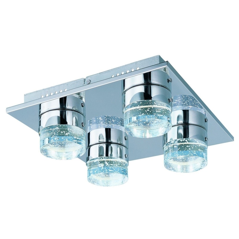 Fizz IV Chrome 4-light Flush Mount Chrome