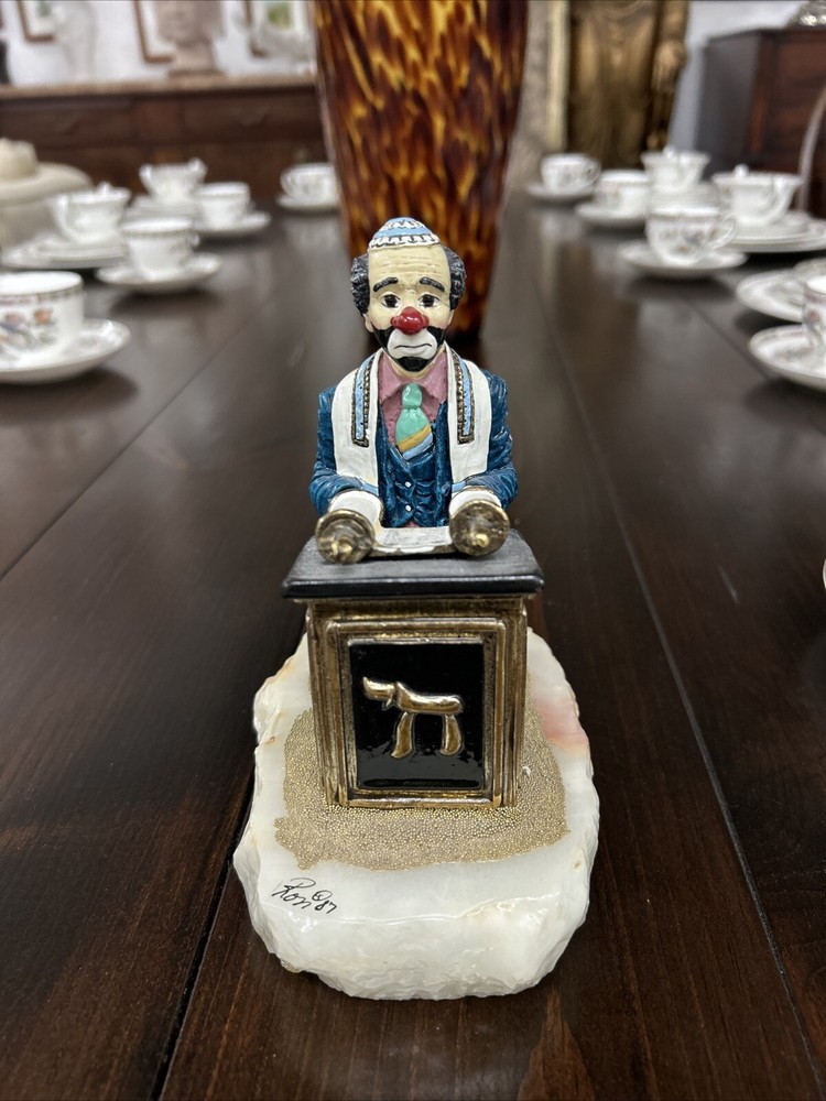 1989 Ron Lee Jewish Clown Reading From The Torah Sculpture Figure