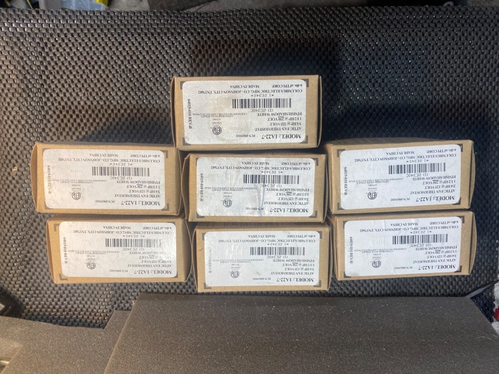Lot of NEW attic fan electrical thermostats Model 1A22-7