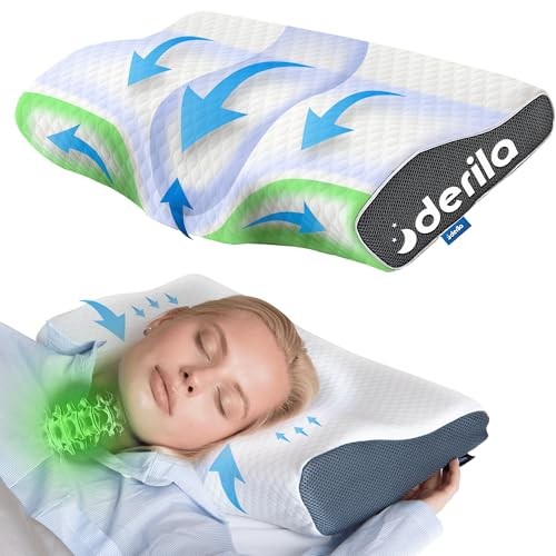 Cervical Support Pillow for Sleeping - Queen Size White Pillow for Neck Pain Relief  