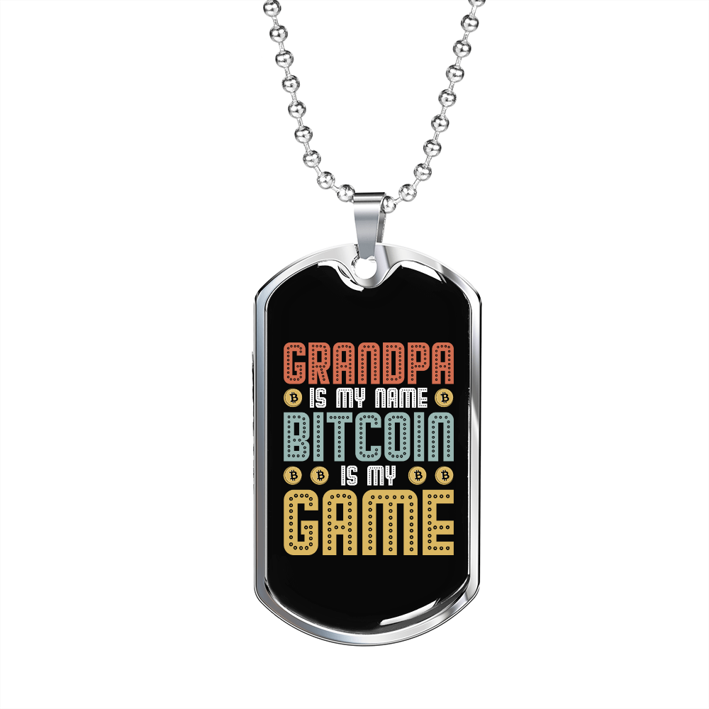Grandpa   Necklace Stainless Steel or 18k Gold Dog Tag 24