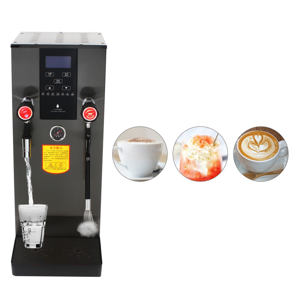 2500W Commercial Steam Water Boiling Machine Espresso Coffee Milk Foam Maker 12L