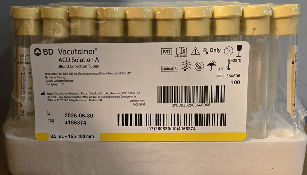 10mL Yellow Top Tubes box of 100