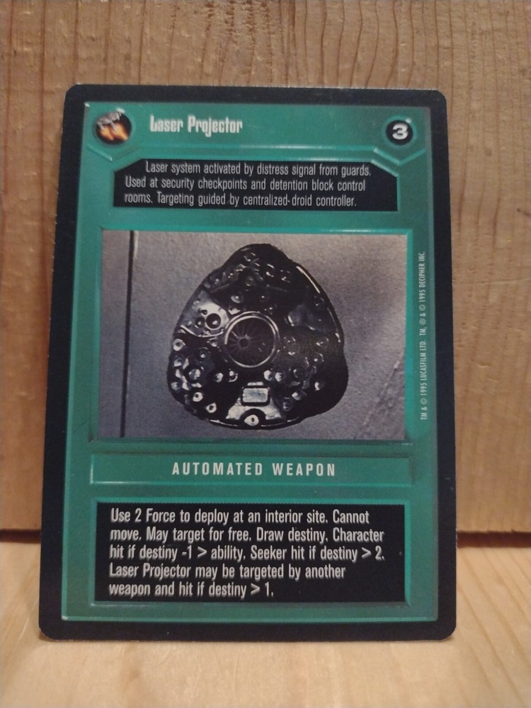 1995 Star Wars Card Game: AUTOMATED WEAPON: LASER PROJECTO   . Black BORDER  MC9-image