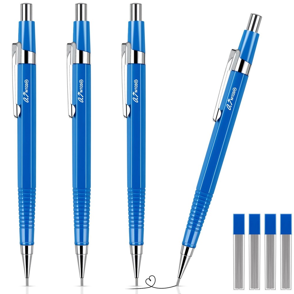 Outus 4 Pack Mechanical Pencil Automatic Drafting Pencil Set Metal Drawing Pe...