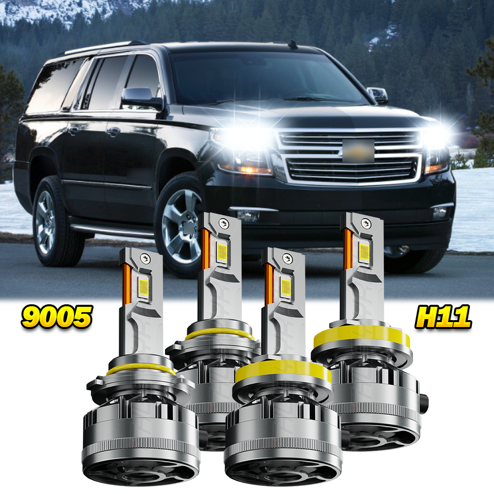 LED Headlight Hi Lo Beam 9005 H11 6000K For Chevrolet Suburban 1500 2007-2014
