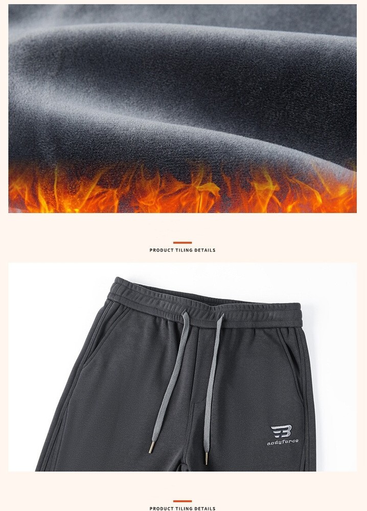 Men's Fleece Tracksuit Joggers Gym Sweatpants Warm Comfortable Trousers