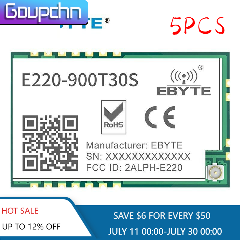 5X IOT Wireless LoRa Module RSSI ISM 868-915MHz 30dBm Module LoRa Spread FSKSMD-image