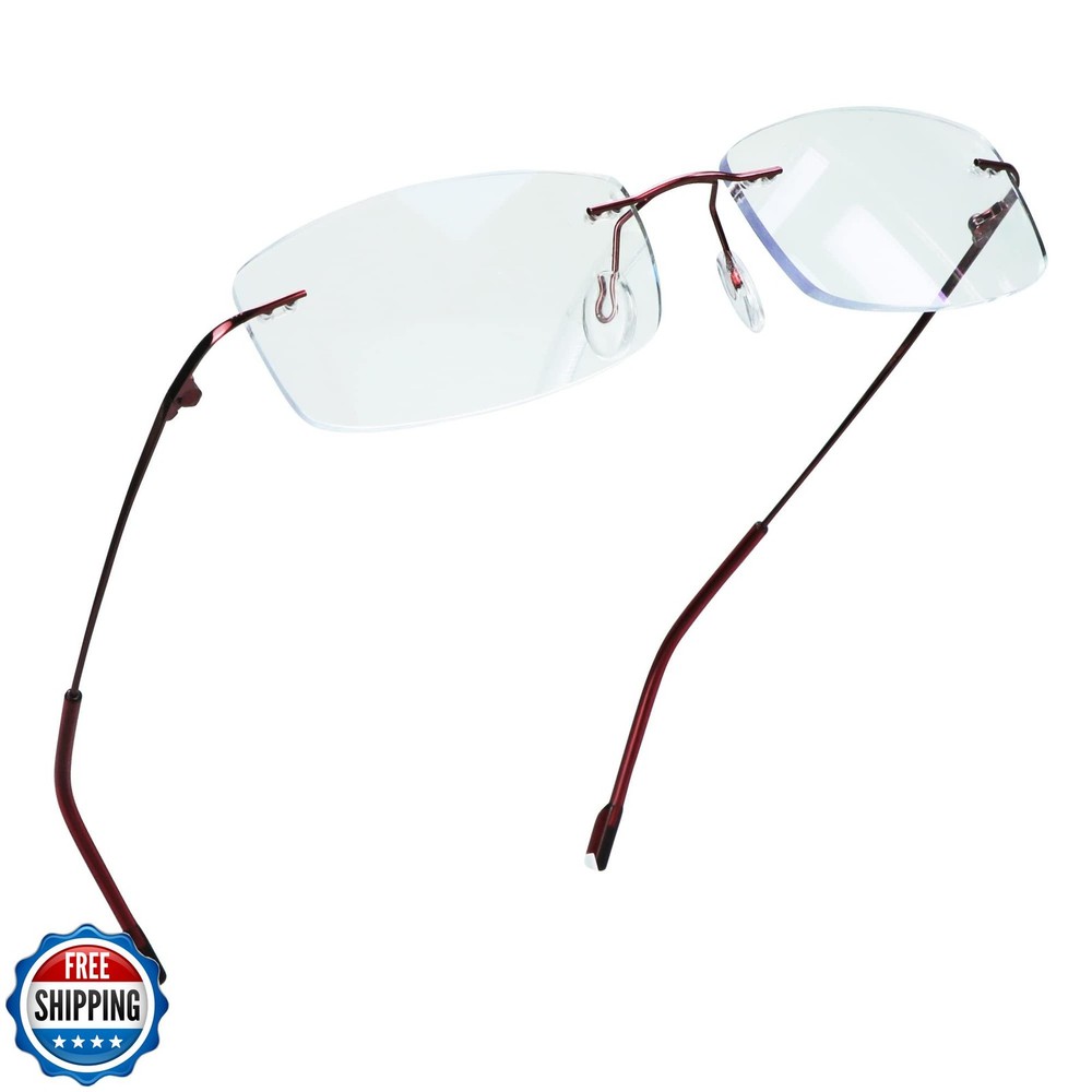 LifeArt Blue Light Blocking Glasses for Computer Use - Stylish Rimless Frame for Men and Women