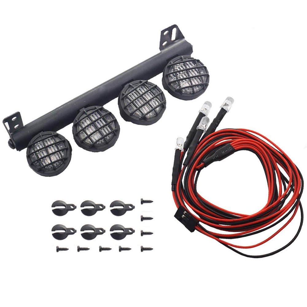 ShareGoo RC 4Led LED Light Bar Headlight Metal Roof Lamp Compatible with Trax...