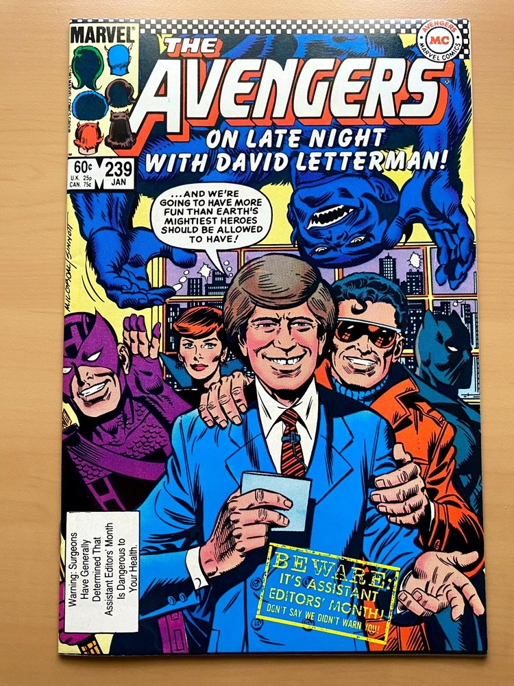The Avengers #239 (NM-). Dave Letterman! Marvel Comics 1984.