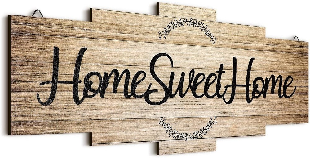 Home Sweet Home Sign, Rustic Wood Home Wall Decor, Large Farmhouse Home Sign ...