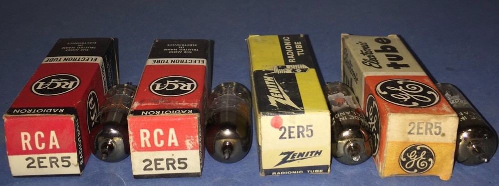 RCA Zenith GE 2ER5 Vacuum Tubes Set of 5 for Audio Enthusiasts