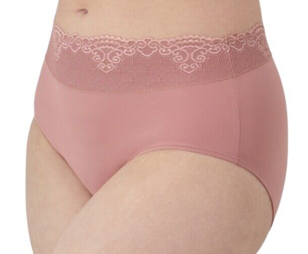 BALI Passion For Comfort Lace Waist Brief Panty Purple Mauve Women M L XL DFPC61