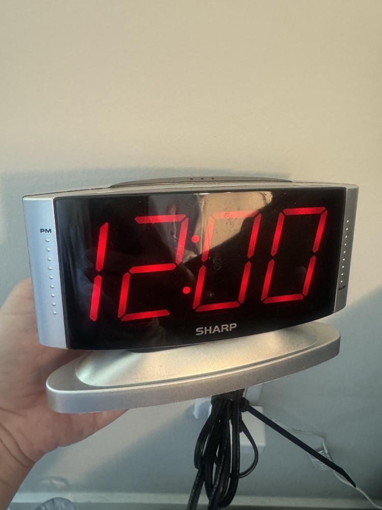 Sharp SPC033 Digital Alarm Clock with Red Display - 6.25