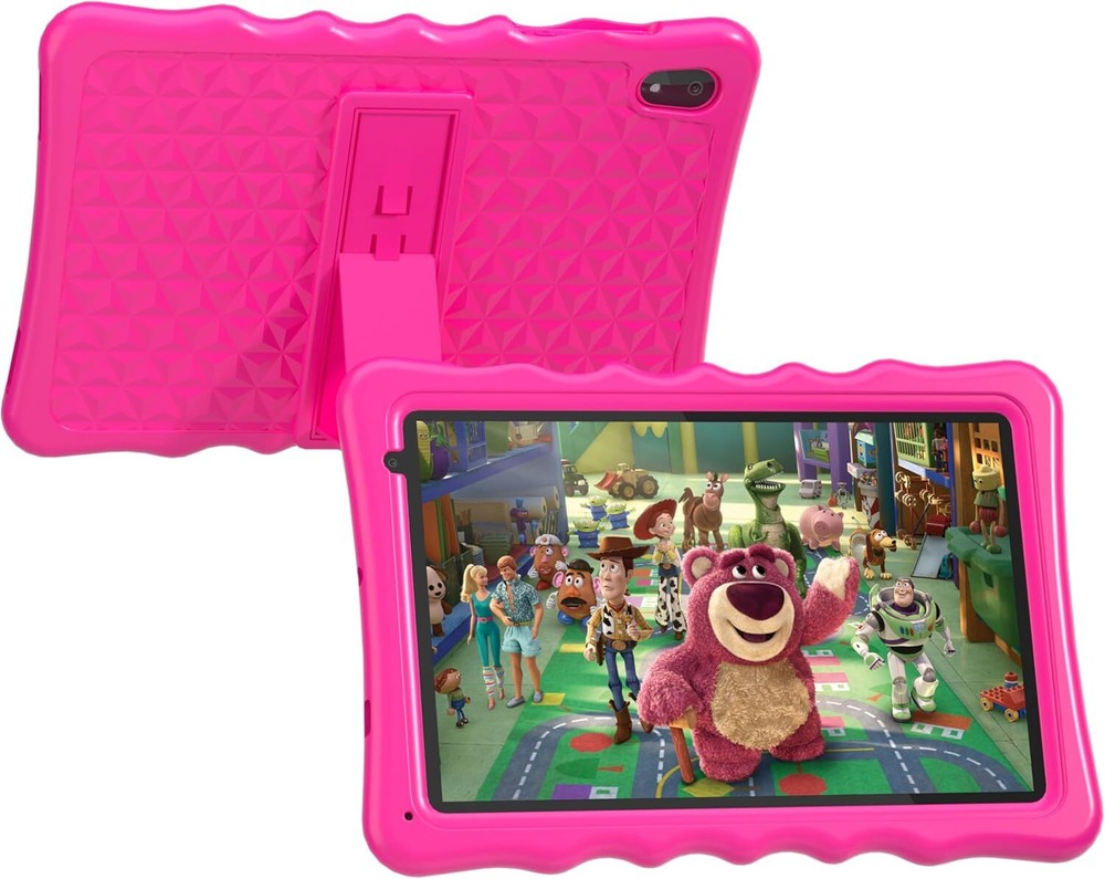 BYYBUO Kids Tablet, 10.1 inch Android 13 Tablet for Kids, 2GB RAM 32GB Pink