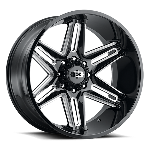 Vision Off-Road 363 Razor 20X12 8X165.1 -51mm Gloss Black Milled Spoke