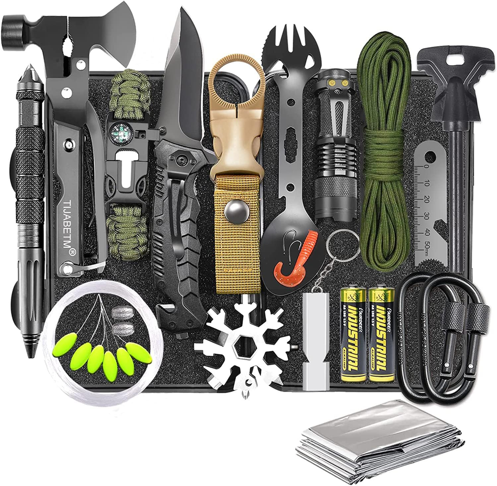 30-in-1 Survival Gear Kit for Men - Essential Outdoor Gadgets for Dad & Husband