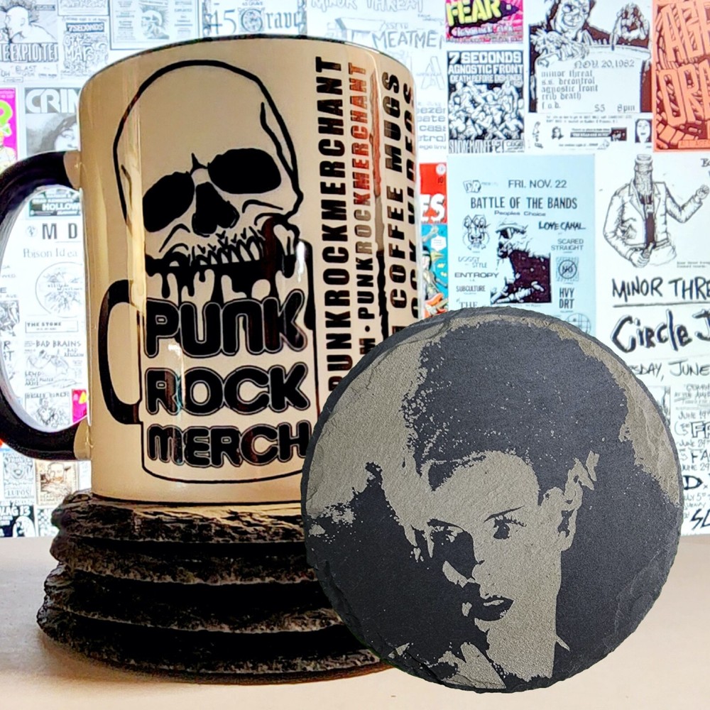 Bride Of Frankenstein Laser Engraved  Slate Coaster 4