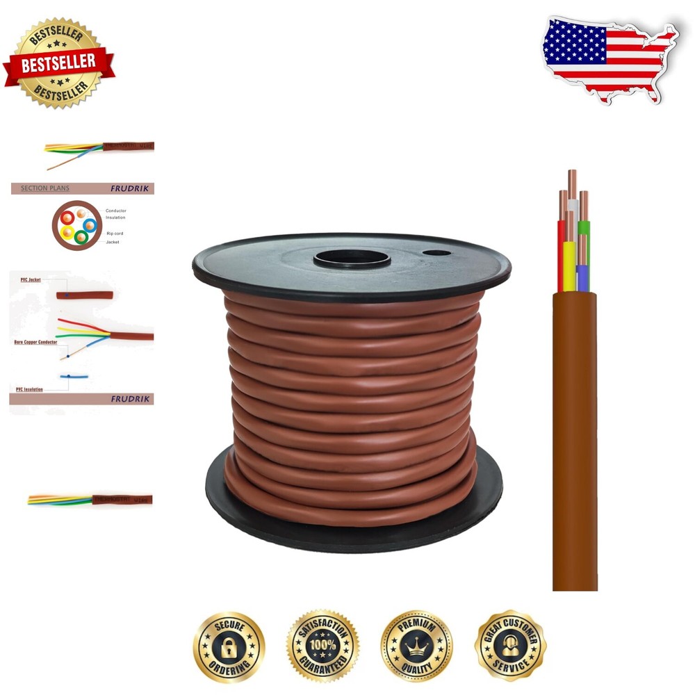 Durable 18 Gauge Solid Copper Thermostat Wire - 100Ft CL2 Rated & UV Resistant