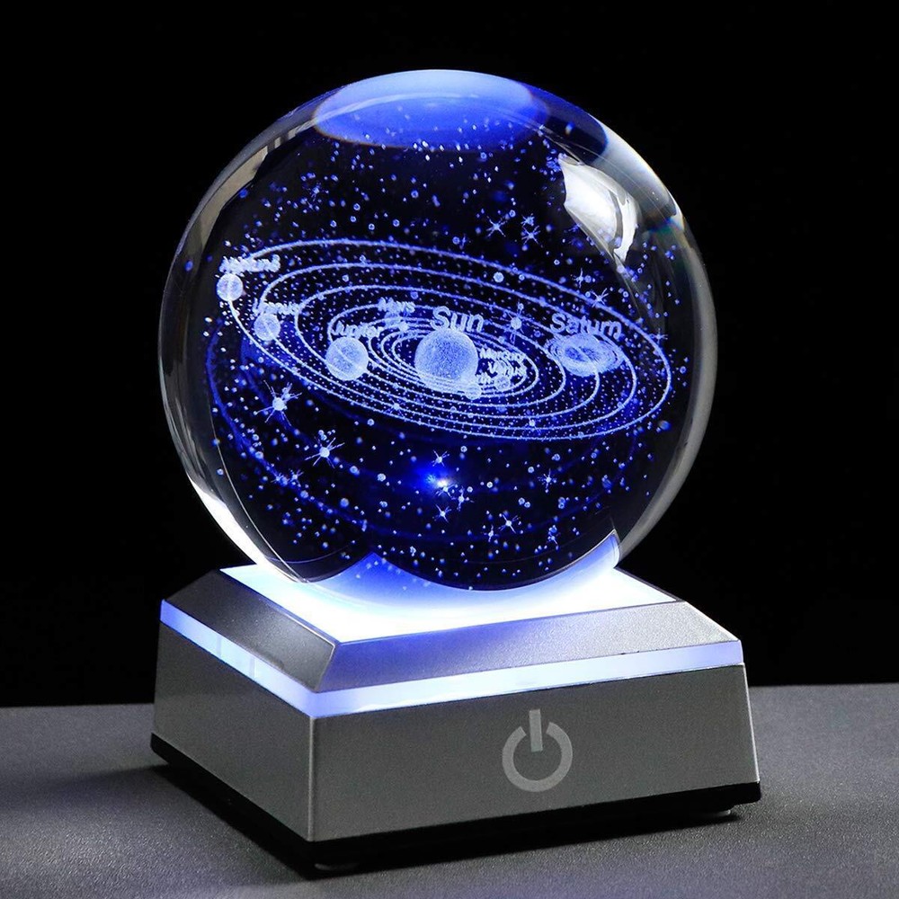 3d Solar System Model Crystal Ball 80mm 3.15inch - Outer Space Astronomy Gifts