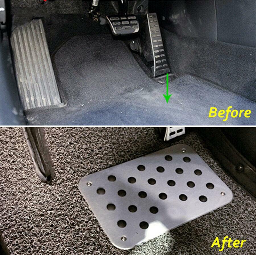 Aluminum Car Floor Pad Heel Plate Foot Rest Pedal Non-slip Carpet Patch Parts