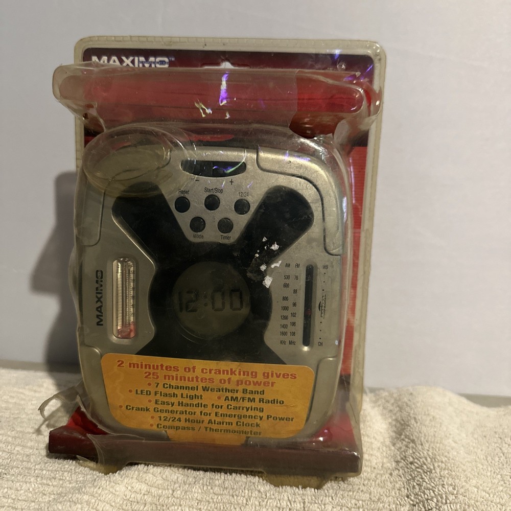 Maximo Concepts Weather Band Radio with Emergency Power Generator - Sealed Pack  