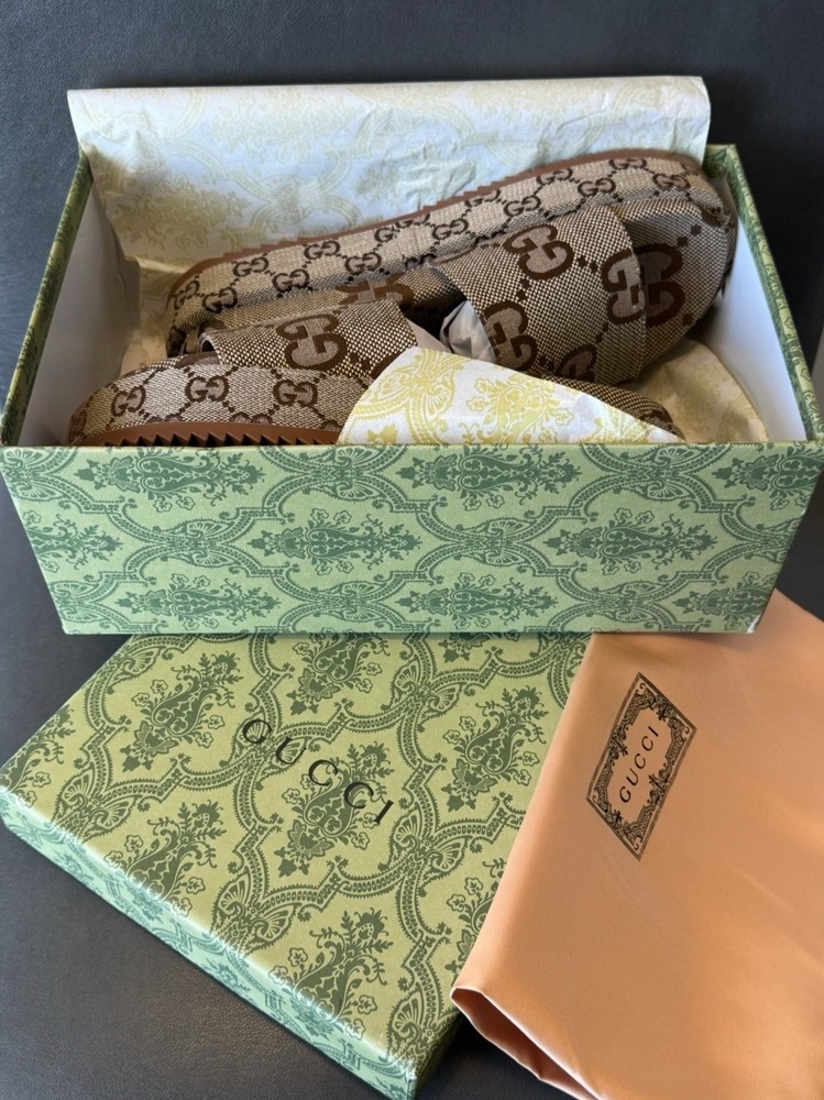 Brand New Gucci Angelina Maxi GG Platform Slide Sandals Size 42 Includes Original Box