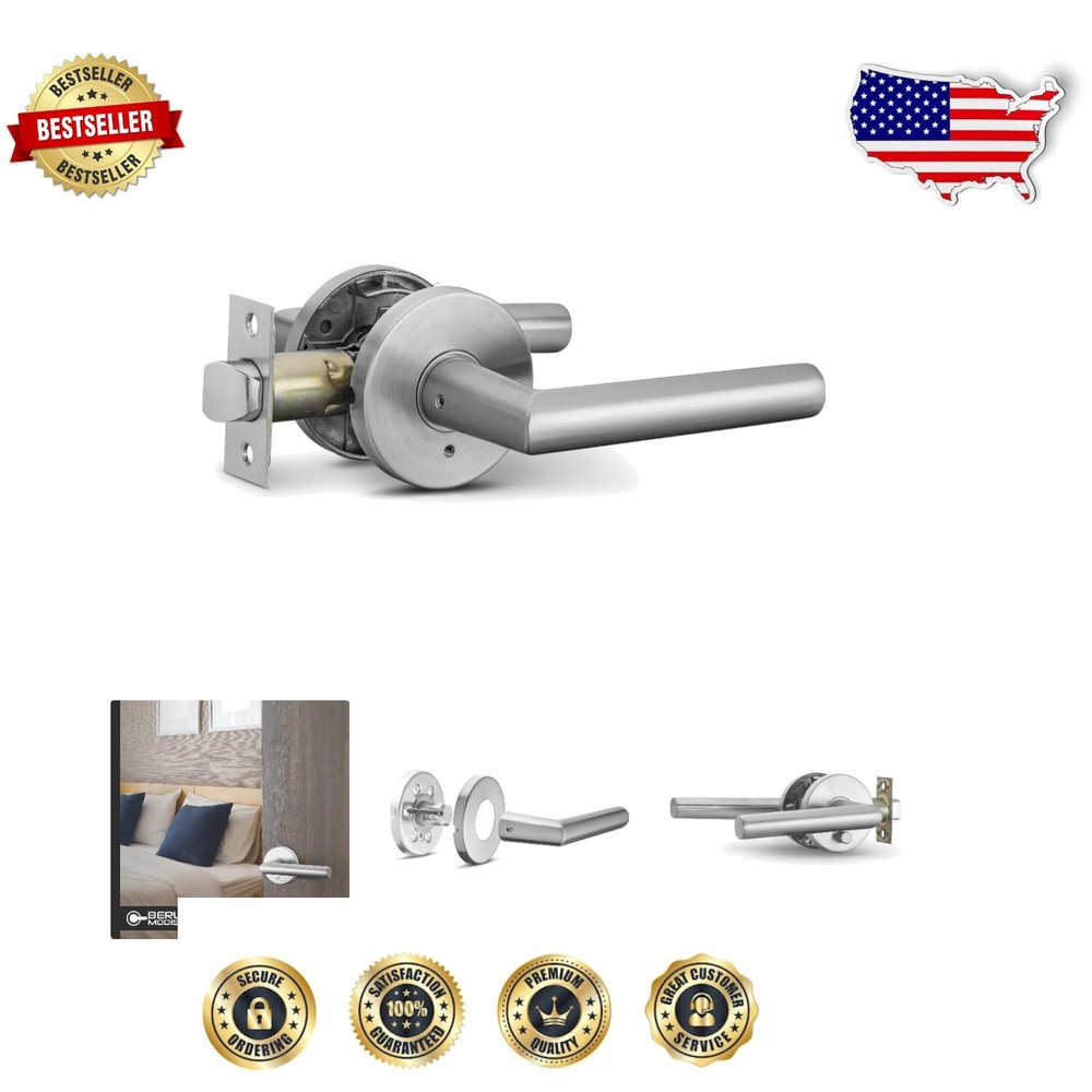 Adjustable Privacy Lever Handle with Low Profile Design - Satin Nickel Finish