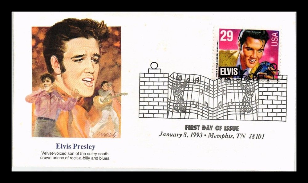 DR JIM STAMPS US COVER ELVIS PRESLEY ROCK & ROLL LEGENDS OF MUSIC FDC FLEETWOOD