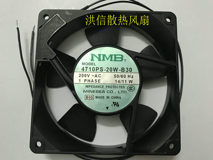 1 PCS  NMB  Fan  4710PS-20W-B30  200VAC 14/11W  120*25MM  2 Wire Aluminum frame