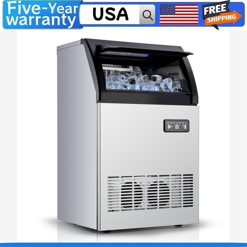 Under Counter Commercial Ice Maker 120Lbs/24H with 33LBS Storage