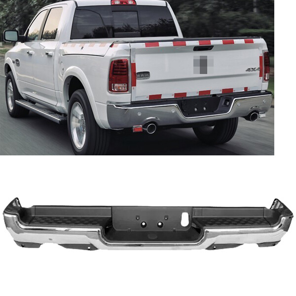 NUEVO conjunto de parachoques trasero cromado para 2019-2023 RAM 1500 escape doble EE. UU.